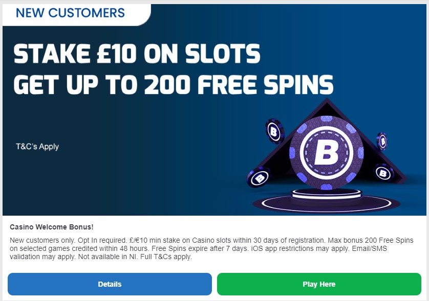 Betfred Casino UK Welcome Bonus