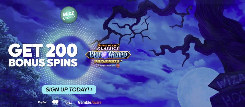 200 free spins casino offer UK - Buzz